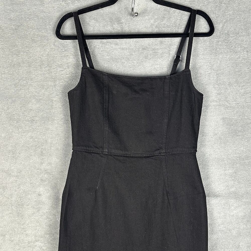 Reformation Jeans Dress Womens 6 Black Grazia Denim Midi Sleeveless Party Sexy - Picture 3 of 15